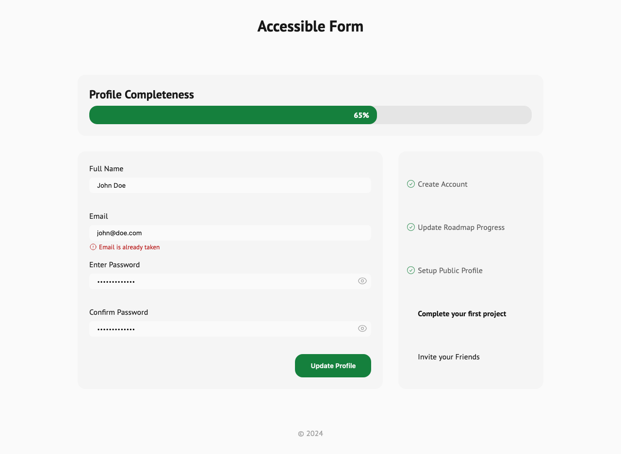 Accessible Form UI