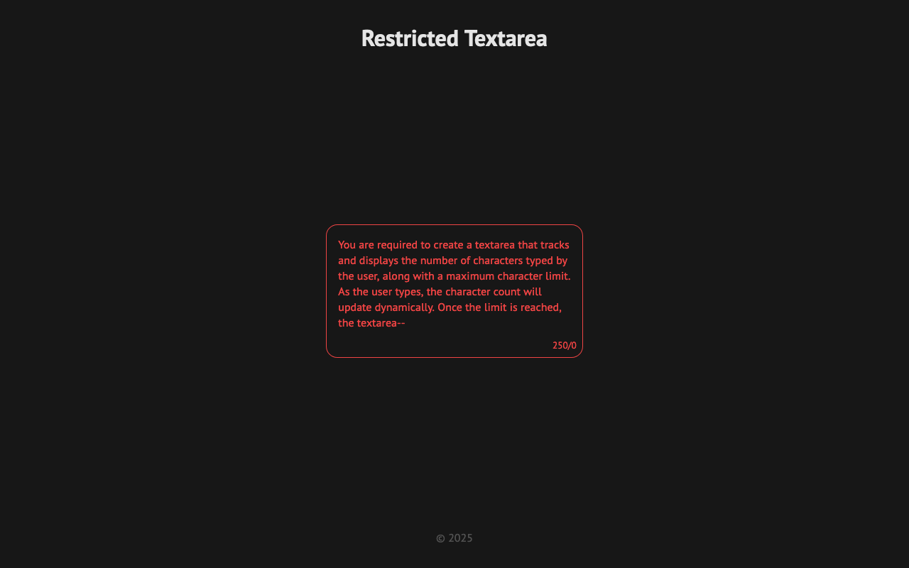 Restricted Textarea